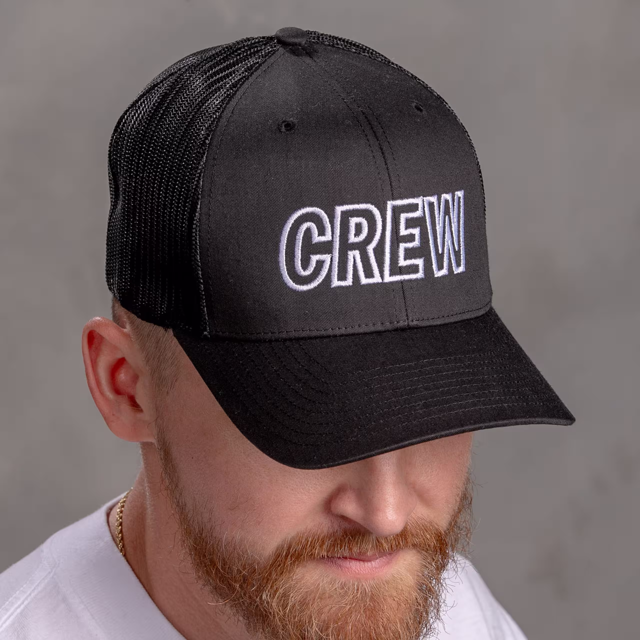 man wearing a black hat