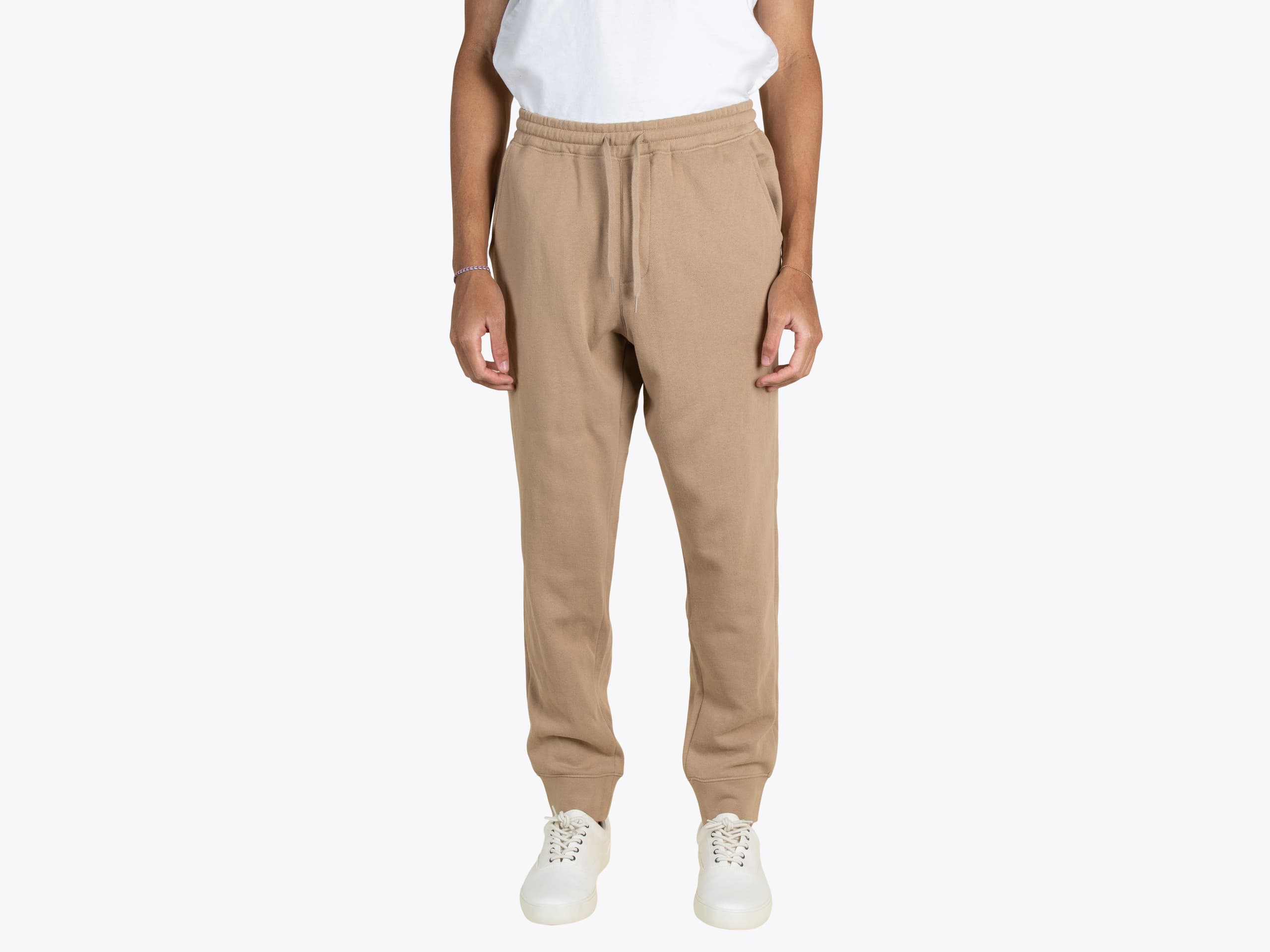 Independent Trading Co IND20PNT Mens Midweight Fleece Pant in Sandstone (model:male, size:medium, view:front)