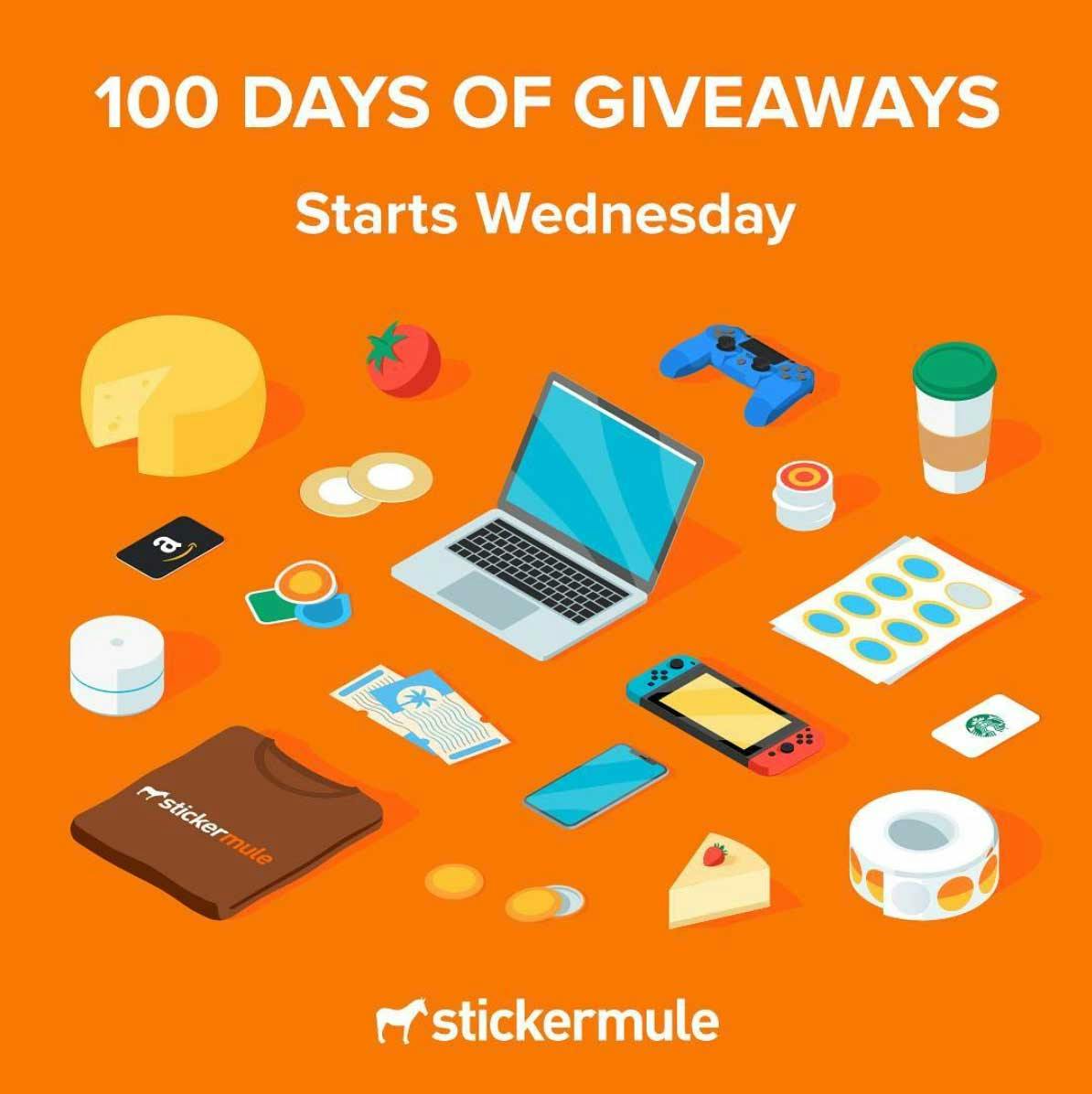 100 days of giveaways graphic 100 days of giveaways graphic
